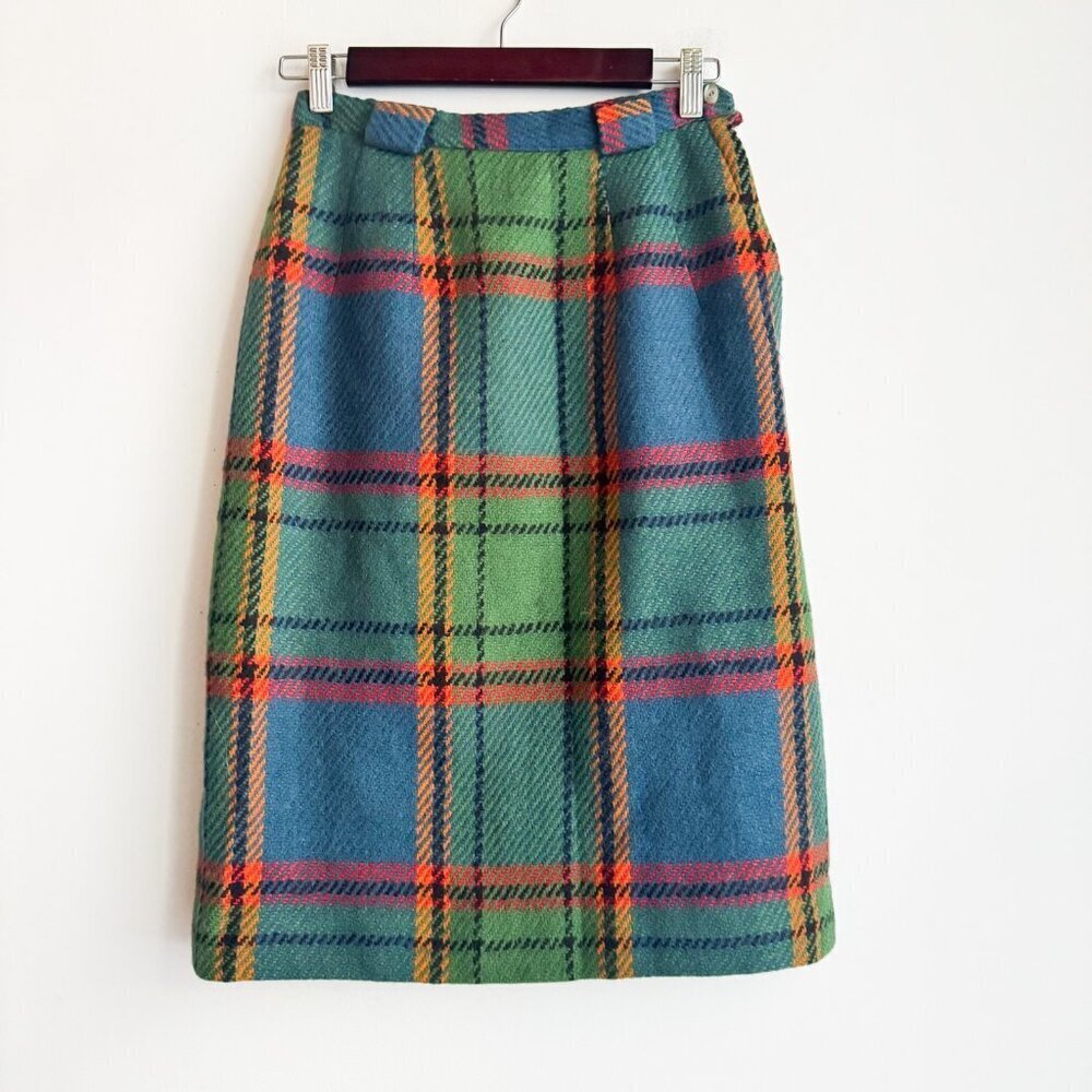 Vintage Ernest Donath Large Scale plaid Pencil Skirt XS